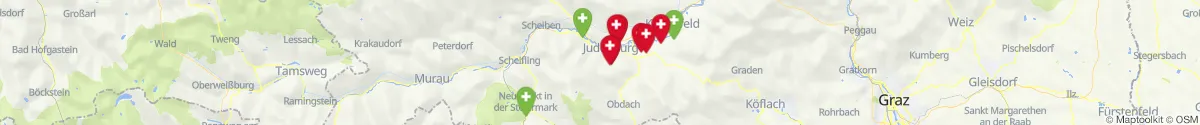 Kartenansicht für Apotheken-Notdienste in der Nähe von Judenburg (Murtal, Steiermark)